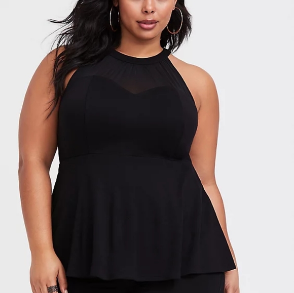 torrid Tops - Torrid sheer neck peplum top